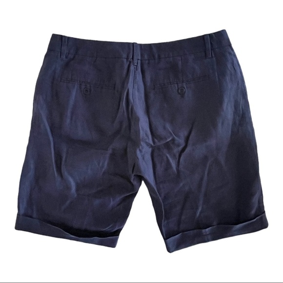 Gap Linen Navy‎ Blue Bermuda Long Shorts 4 - Picture 3 of 7